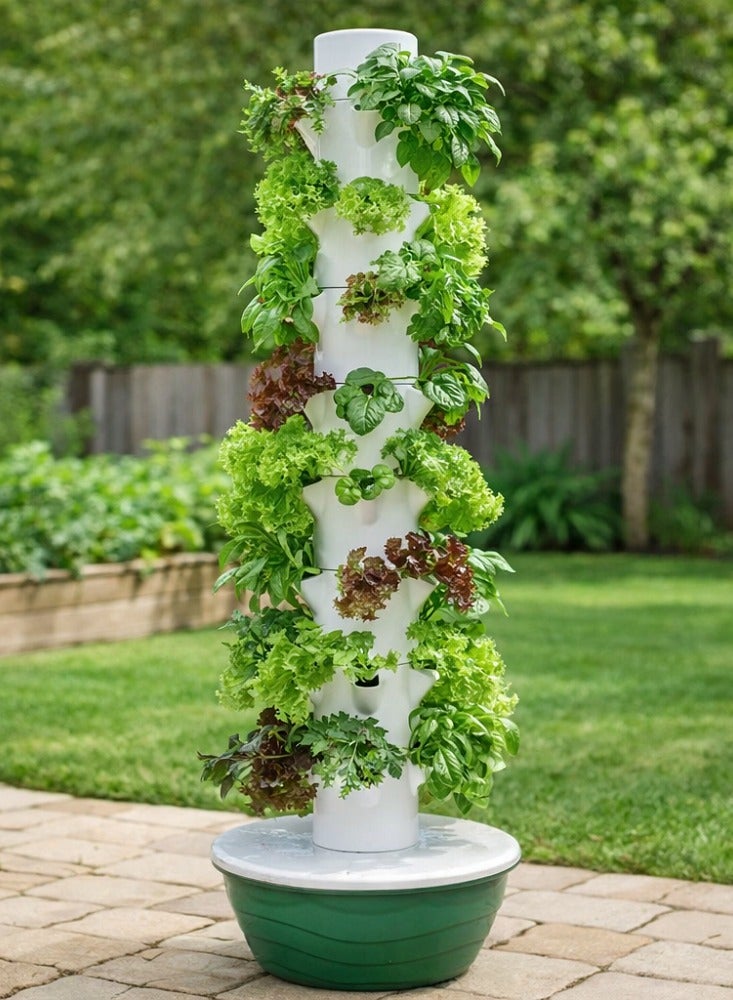 برج نظام زراعة مائية مع 36 وعاءً عموديًا، برج زراعة مائية بتدوير تلقائي للمياه، حديقة للأعشاب والفواكه والخضروات (9 طبقات) - Image 3